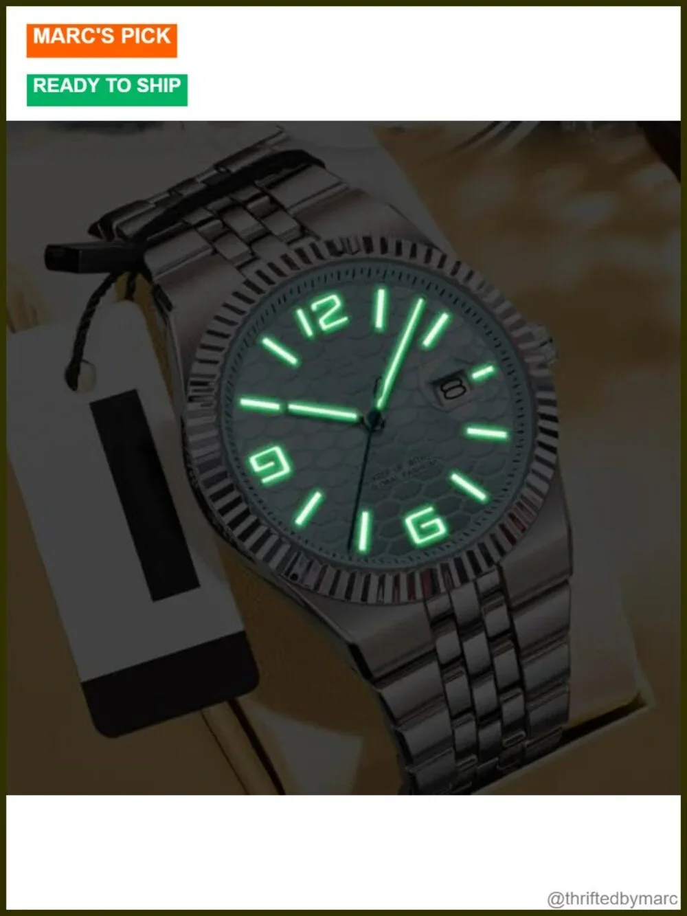 Men's Quartz Luminous Date Waterproof Stainless Steel Dress Watch
